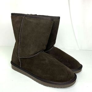 Womens Winter Boots Size Euro 37 US Size 6 Brown Faux Suede Fur Lined